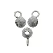 Bolas de metal enganche dijes diamantado 7x4 mm Acero Inox x4