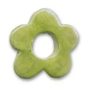 Flor de cerámica 22 mm Verde irisado