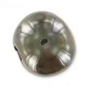 Cuenta de cerámica 15 mm Khaki irisado