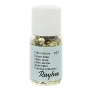 Purpurinas para manualidades  estrellas 3 mm - Color Oro x10ml
