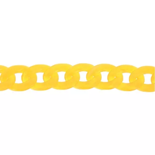 Cadena de plástico brillante eslabones ovalados retorcidos 29x21 mm - Amarillo x50 cm