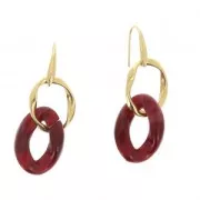 Cadena de plástico brillante eslabones ovalados retorcidos 29x21 mm - Bordeaux x50 cm