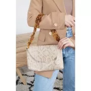 Cadena de plástico brillante eslabones ovalados retorcidos 29x21 mm - Bordeaux x50 cm