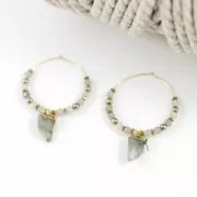 Mini colgante diente de tiburón imitación piedra gema 20mm Aventurine Rojo/Dorado