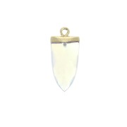 Colgante punta con piedra de imitación gema 25 mm White Opal / Dorado x1|raw }}