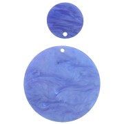 Dije redondo en de plexiglás 18 mm efecto nacarado - Azul x1