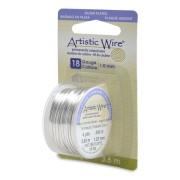Hilo de cobre Artistic Wire de 1 mm - Chapado en plata antideslustrante, 3,6 m