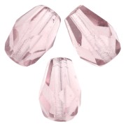 Cuentas en forma de pera facetadas de 7x5 mm - Amatista clara x25