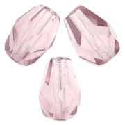 Cuentas en forma de pera facetadas de 7x5 mm - Amatista clara x25