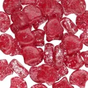 Cuentas de cristal Ginko Duo 2 agujeros 7.5x7.5 mm Confetti Splash Red Pink x10g