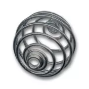 Jaula para cuenta 10 mm plateado antiguo x1