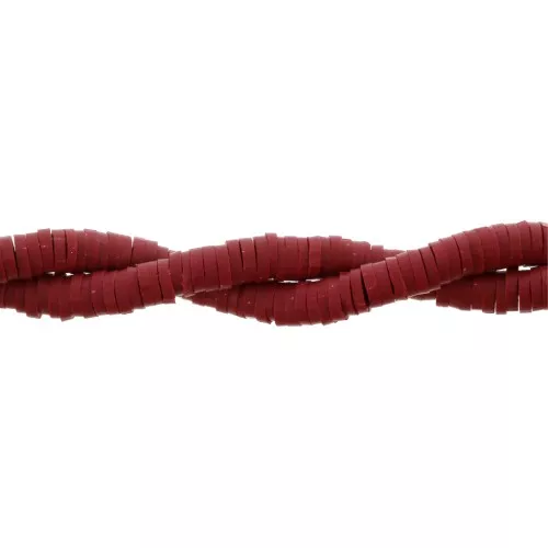 Cuentas arandalas Heishi 3,5x1 mm Rojo Oscuro x45 cm