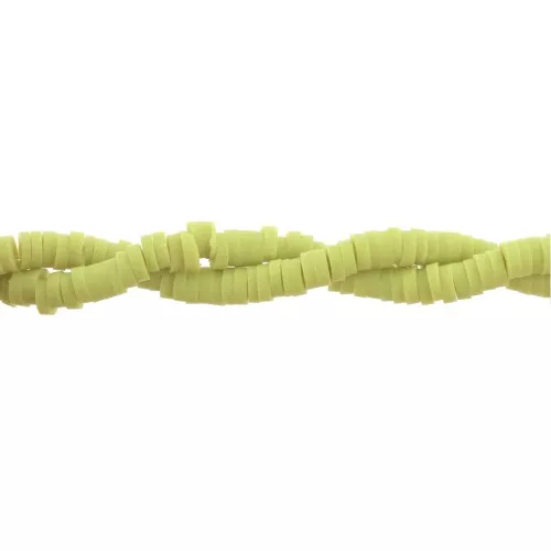 Cuentas arandalas Heishi 3x1 mm Verde anís x39 cm