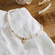 Cuentas arandalas Heishi 3x1 mm Verde anís x39 cm