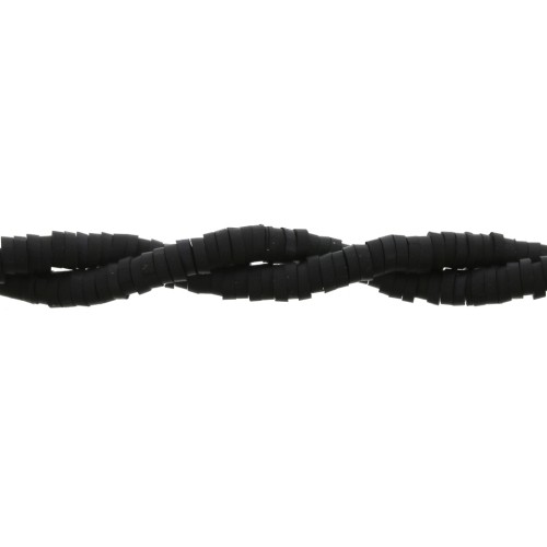 Cuentas arandalas Heishi 3,5x1 mm Negro x45 cm