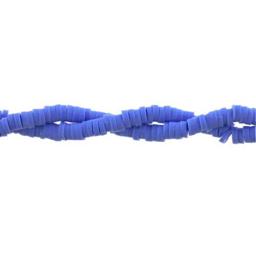 Cuentas arandalas Heishi 3x1 mm Azul pavo real x45 cm