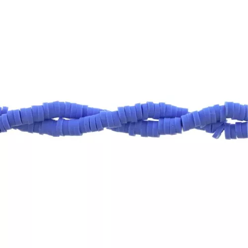 Cuentas arandalas Heishi 3x1 mm Azul pavo real x45 cm