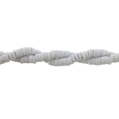 Cuentas arandalas Heishi 3x1 mm Gris claro x39 cm