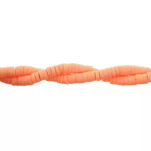 Cuentas arandalas Heishi de arcilla polimérica 3x1 mm Salmón x39 cm