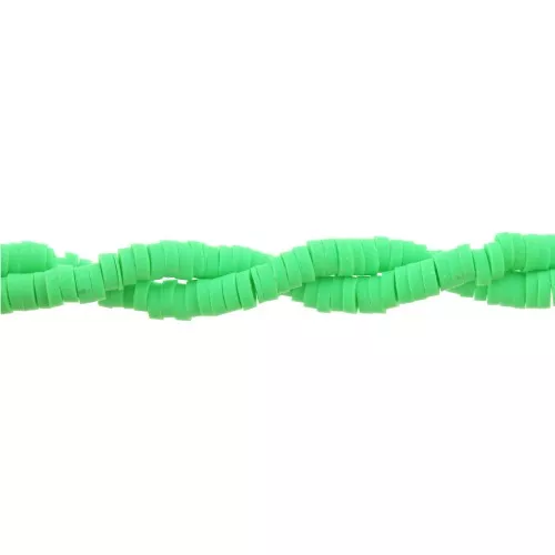 Cuentas arandalas Heishi 3x1 mm Verde claro x45 cm