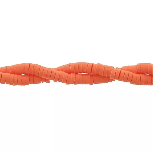 Cuentas arandalas Heishi de arcilla polimérica 3x1 mm Naranja x39 cm