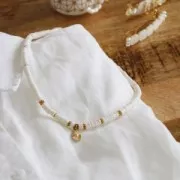 Cuentas arandalas Heishi de arcilla polimérica 3x1 mm Naranja x39 cm