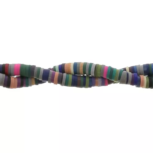 Cuentas arandalas Heishi 3,5x1 mm Multicolor Azul/Violeta x45 cm