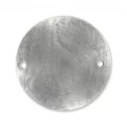 Separador disco 2 agujeros 25 mm plateado antiguo x1