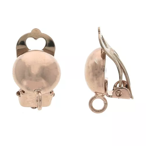Pendientes clip adorno bola 10 mm Dorado Rosa x 2