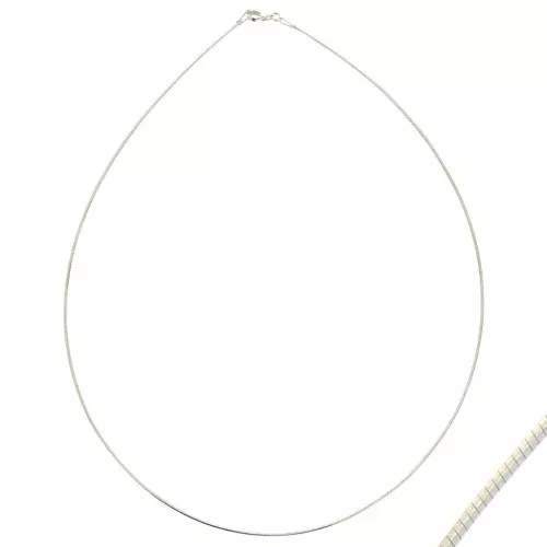 Gargantilla cadena malla omega - 1 mm de Plata 925 x45 cm
