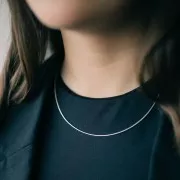 Gargantilla cadena malla omega - 1 mm de Plata 925 x45 cm