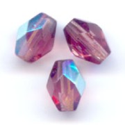 Cuentas facetadas en forma de oliva, 6x4 mm - Amatista AB, 25 unidades