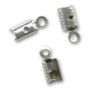 Terminales redondos 3 mm plateado antiguo x6