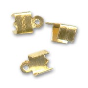 Terminales planos 4 mm dorado con oro fino x6