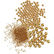 Surtido de bolitas de vidrio para decorar entre 0.6 y 3 mm - Dorado x3