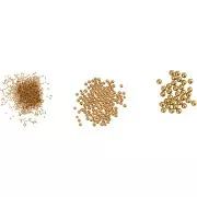 Surtido de bolitas de vidrio para decorar entre 0.6 y 3 mm - Dorado x3