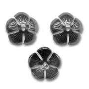 Casquillas Flor 12 mm black nickel x4