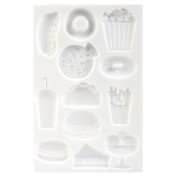 Molde de silicono para arcilla polimérica, resina y arcilla de metal Junk Food x1|raw }}