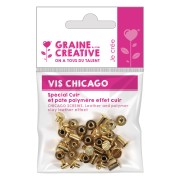 Tornillos chicago - enganches para cuero y pasta fimo efecto cuero x20