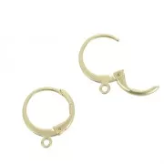 Ganchos pendientes de aro forma redonda con anilla 14.5 mm - Dorado Satinado x2