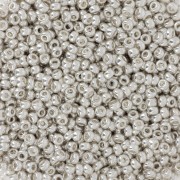 Cuentas de Rocalla Preciosa 11/0 2 mm - Terra Metálico - Plateado x20 g