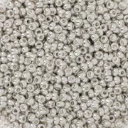 Cuentas de Rocalla Preciosa 11/0 2 mm - Terra Metálico - Plateado x20 g