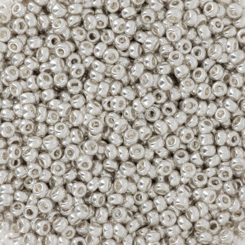 Cuentas de Rocalla Preciosa 11/0 2 mm - Terra Metálico - Plateado x20 g
