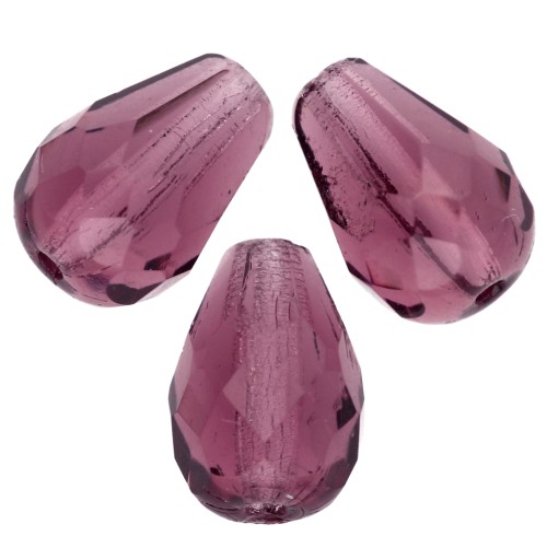 Peras facetadas 10x7 mm Amethyst x20