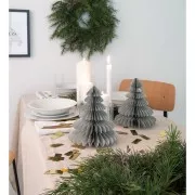 Abetos de papel con cera de abejas - decoración mesa Let's Party - Plateado x2