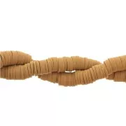 Cuentas arandalas Heishi 6x1 mm Ocre x41cm