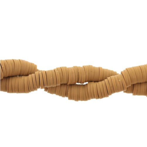 Arandelas Heishi de arcilla polimérica 6x1 mm Ocre x41cm