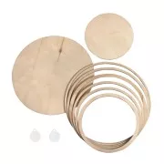 Surtido de círculos de madera para decorar DIY x8