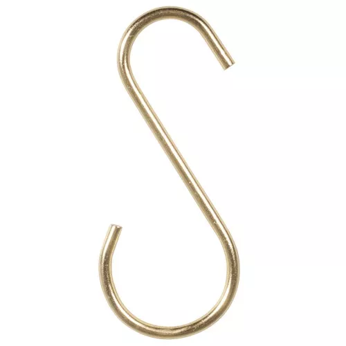 Ganchos S de metal 60 mm para colgar y tejido de macramé - Dorado x4