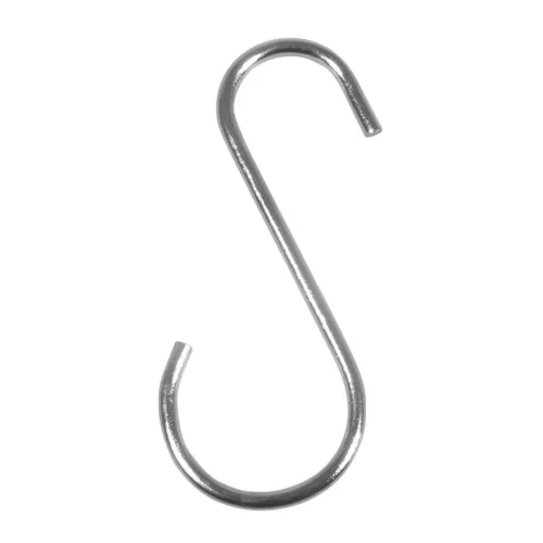Ganchos S de metal 60 mm para colgar y tejido de macramé - Plateado x4